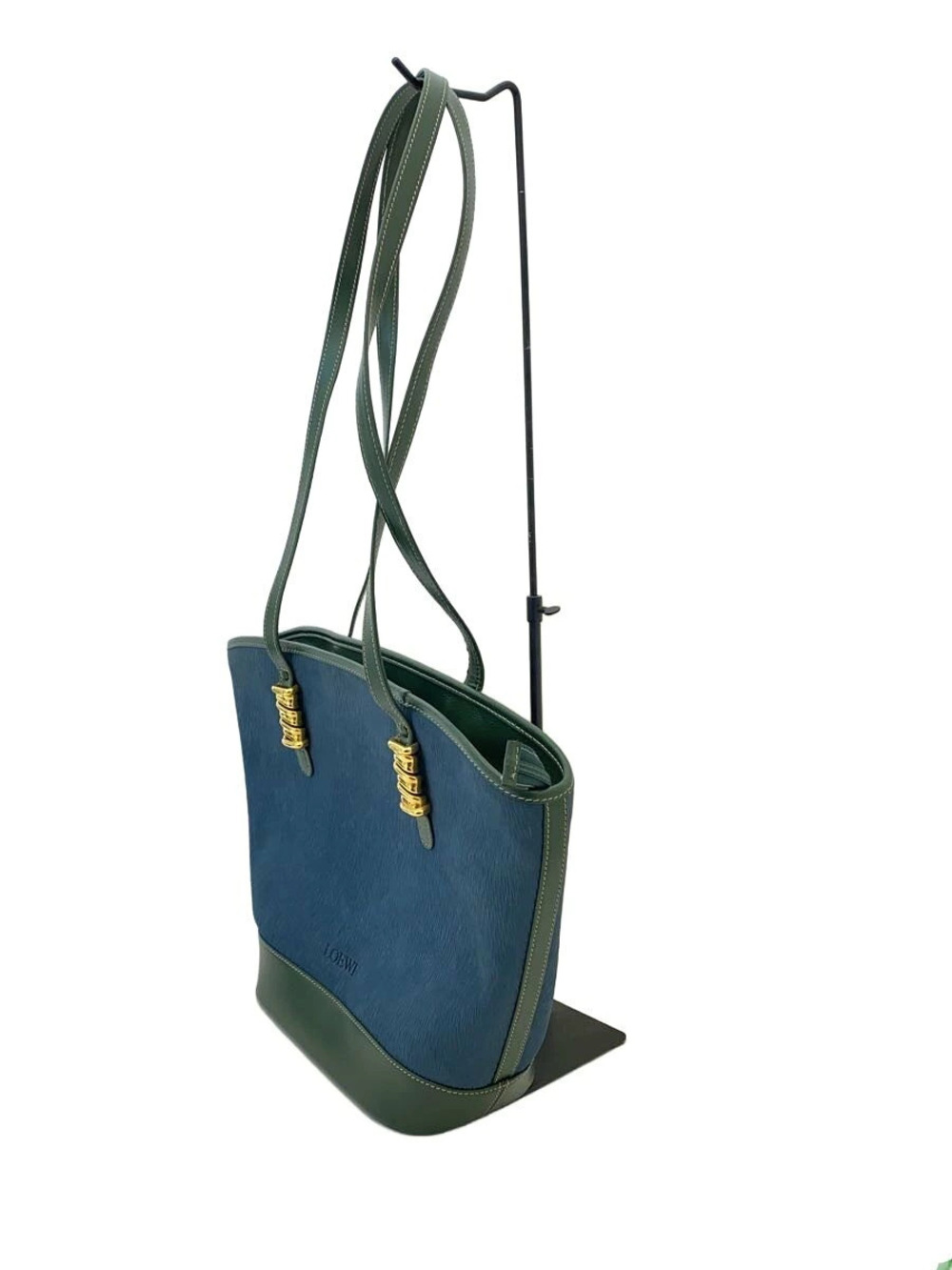 Loewe Handbag Navy Blue Leather Blue